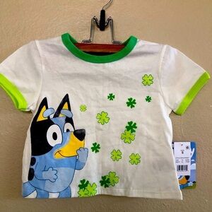 Bundle Disney Bluey Cat & Jack Girls Shamrock Graphic Prints Shirts Size S 6/7